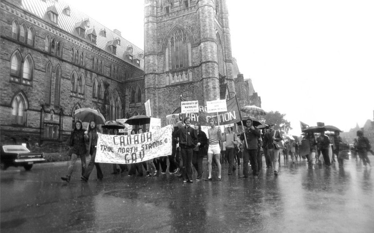 First 2SLGBTQ+ Rights Protest held in Ottawa, 1971. Credit Ottawa Journal