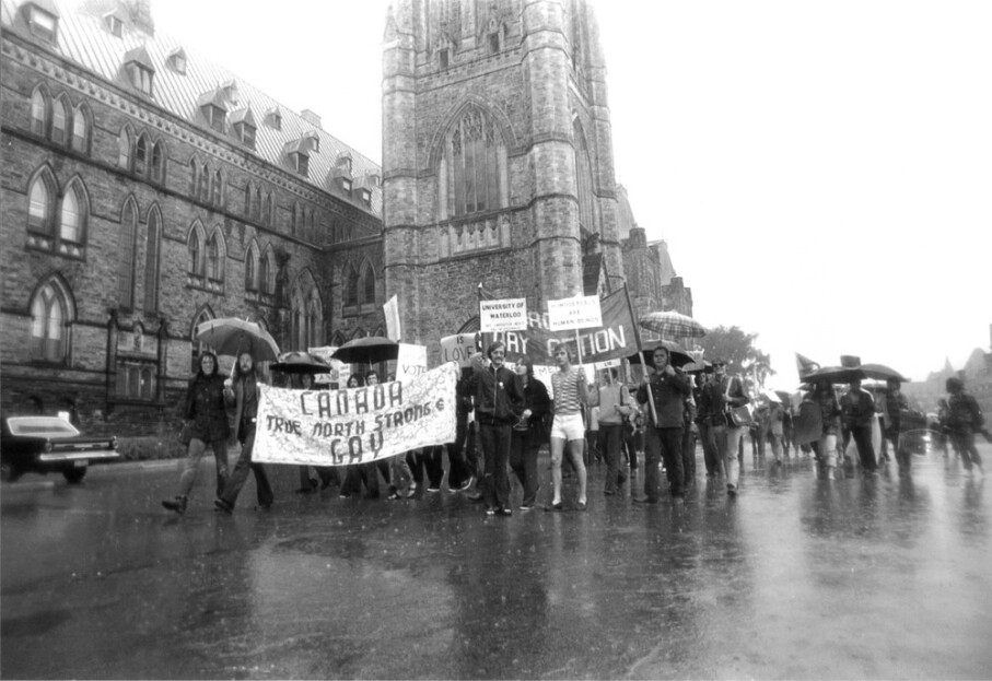 First 2SLGBTQ+ Rights Protest held in Ottawa, 1971. Credit Ottawa Journal