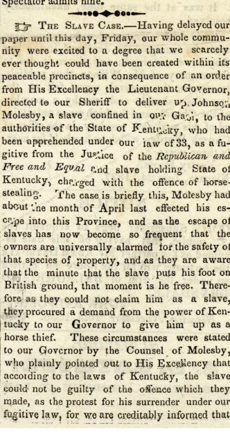 Niagara Reporter article, Sept 14, 1837