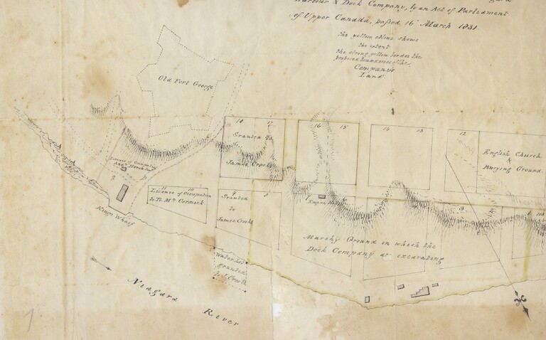 Sketch showing the low-level land given to the Niagara Harbour and Dock Company, 1831